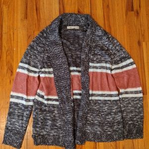 Dark Gray Striped Cardigan